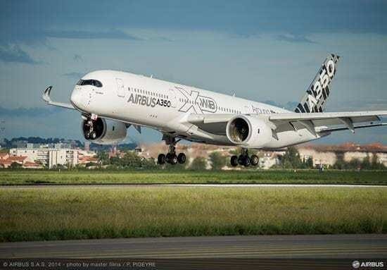 The Airbus A350 XWB aircraft at Sydney Airport